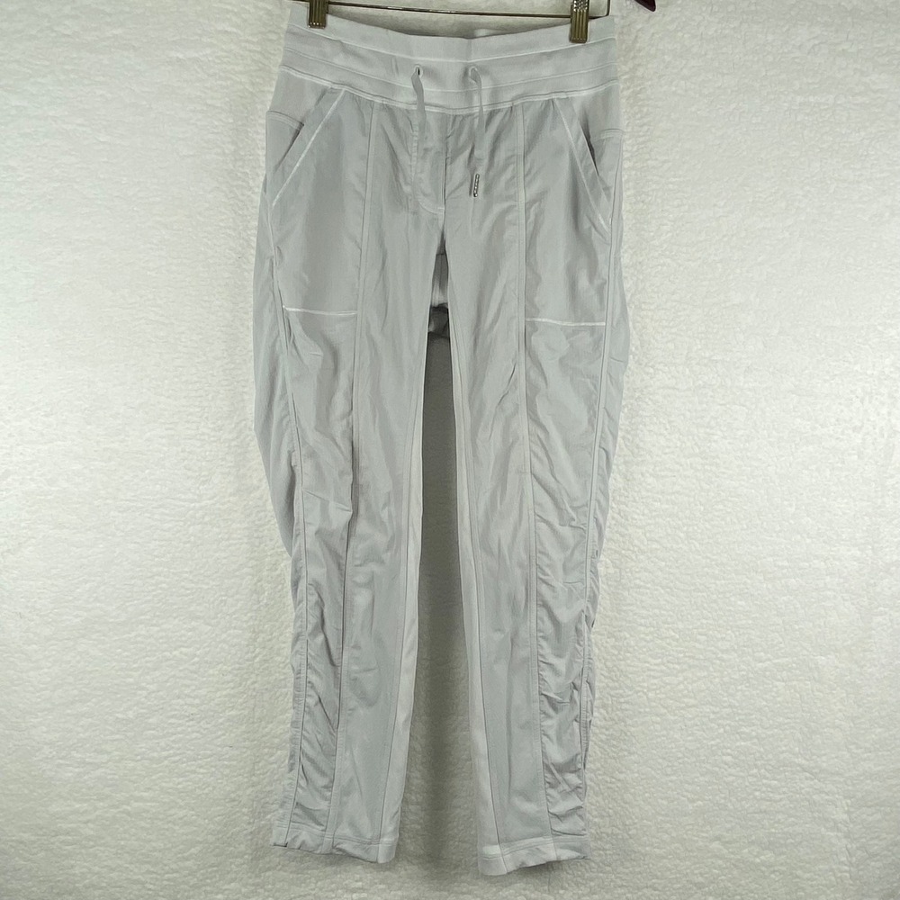 Lululemon Studio Pant II Unlined Grey Tapered Joggers Size 6 Ruched Hem